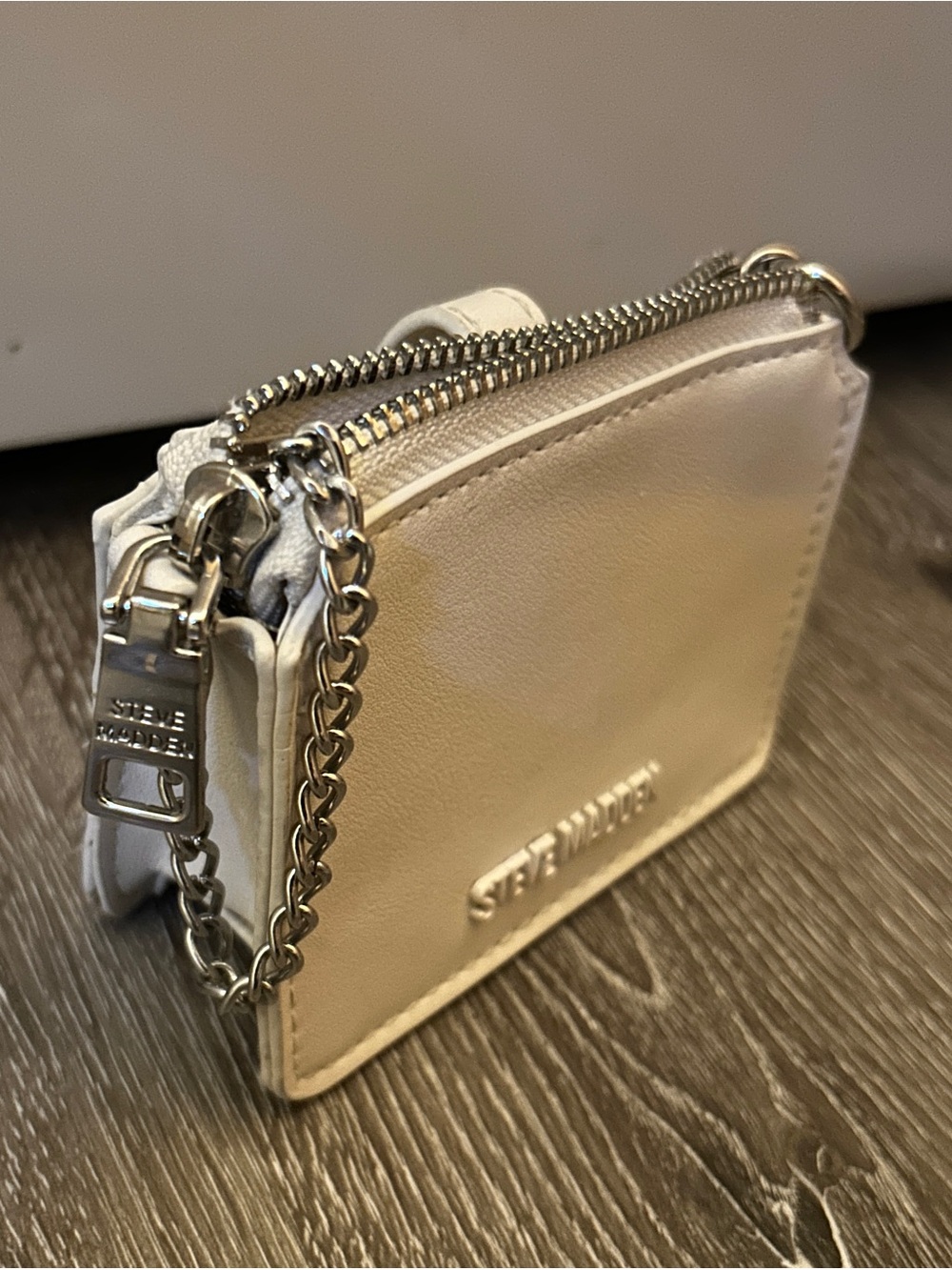 Steve Madden Micro Mini Crossbody Silver Chain Bag